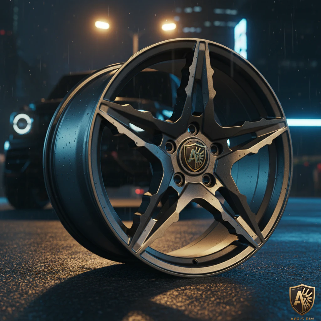 AEGIS RIM Monolith forged wheel close-up editorial shot — solid face monoblock design, Tarmac SAGA series