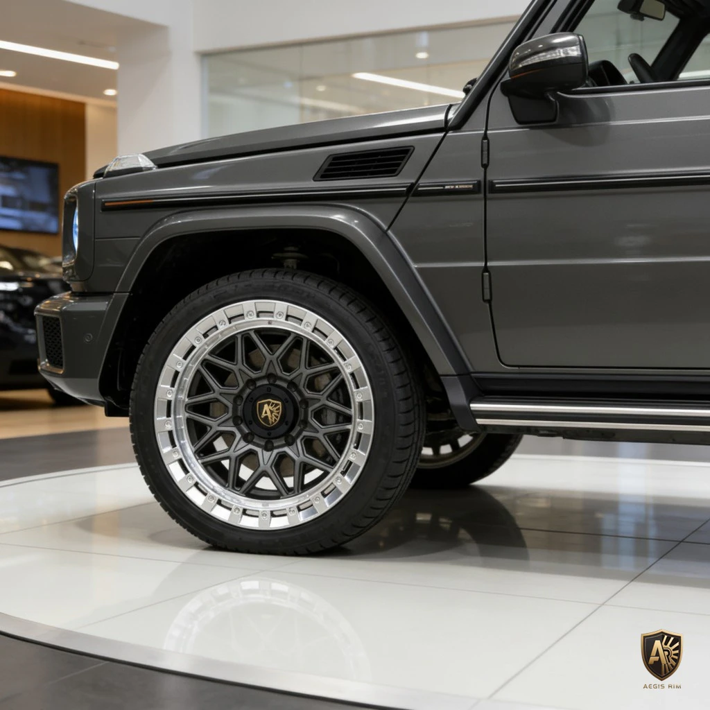 AEGIS RIM Geometric forged wheel — angular precision spoke design, Tarmac SAGA series, JWL VIA TÜV certified