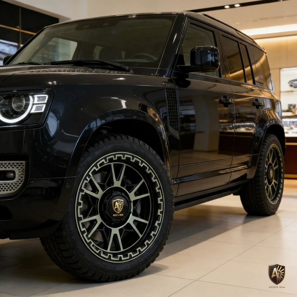 AEGIS RIM Ghostblade forged wheel — blade-spoke aerodynamic design on performance vehicle, Tarmac SAGA series
