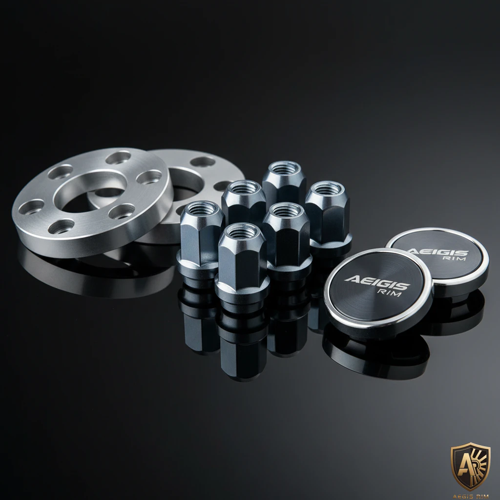 AEGIS RIM premium hardware including titanium lug nuts and custom center caps