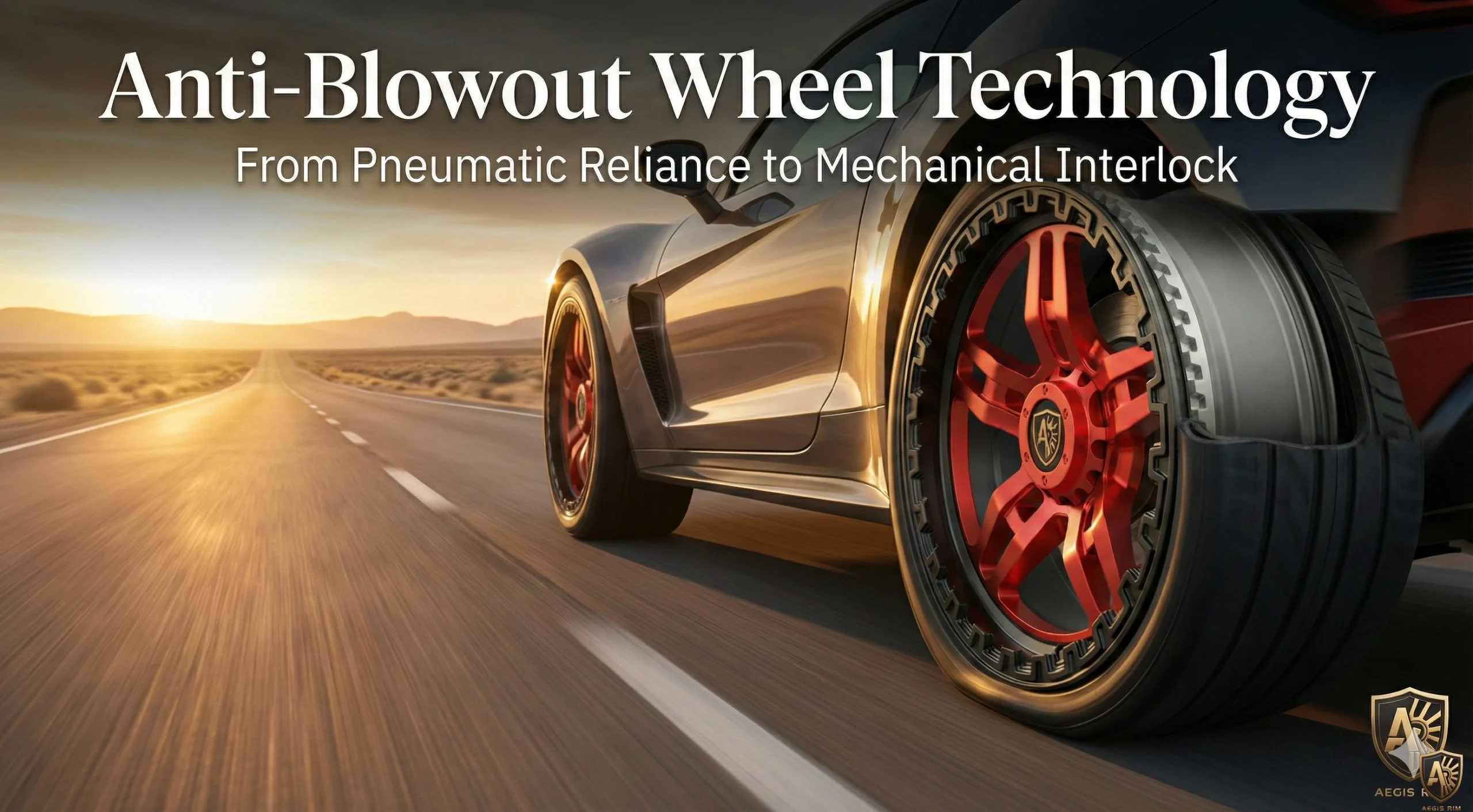 AEGIS RIM Anti-Blowout Wheel Technology Hero - Patented GripSafe forged wheel with mechanical bead lock safety system for tire blowout prevention